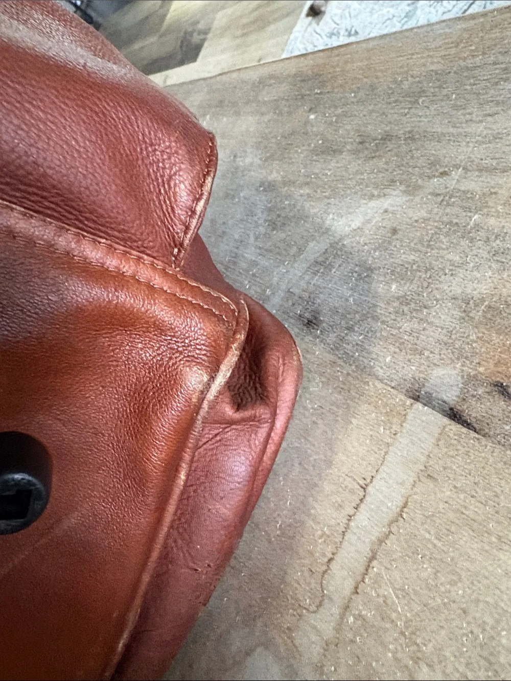 Leather Weekender Duffel Bag - Brown